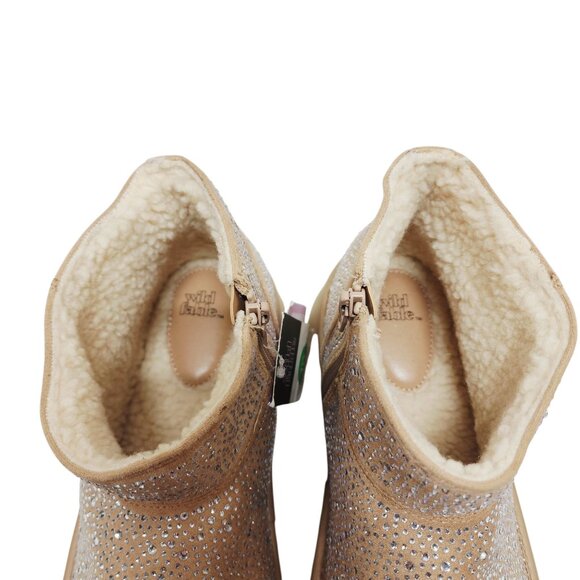 Wild Fable Womens Gold Glitter platforms  Ankle Boots Faux Fur Lining Size 10 - Picture 9 of 11